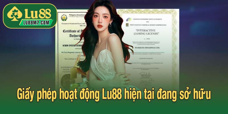 Giấy phép hoạt động Lu88 hiện tại đang sở hữu